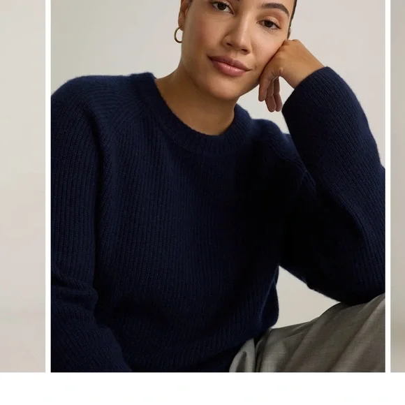 NWOT Quince Mongolian Cashmere Fisherman Crewneck Sweater 100% Cashmere - Small - Picture 3 of 13